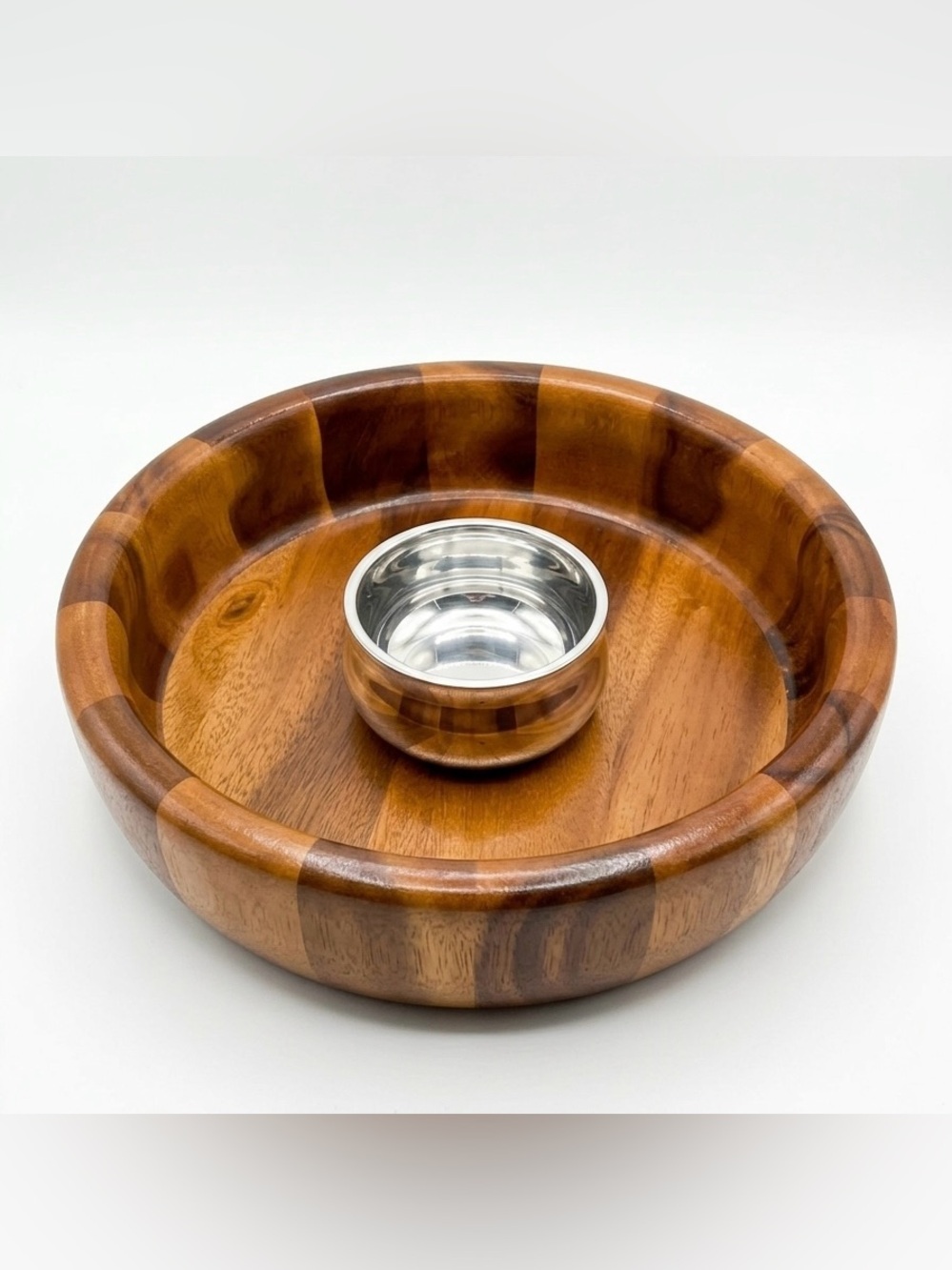 Nambé 14-Inch Wood Chips and Dip Serving Set - NWT